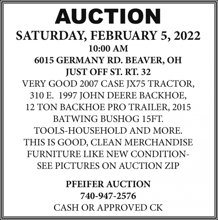 Auction, Pfeifer Auction, Piketon, OH