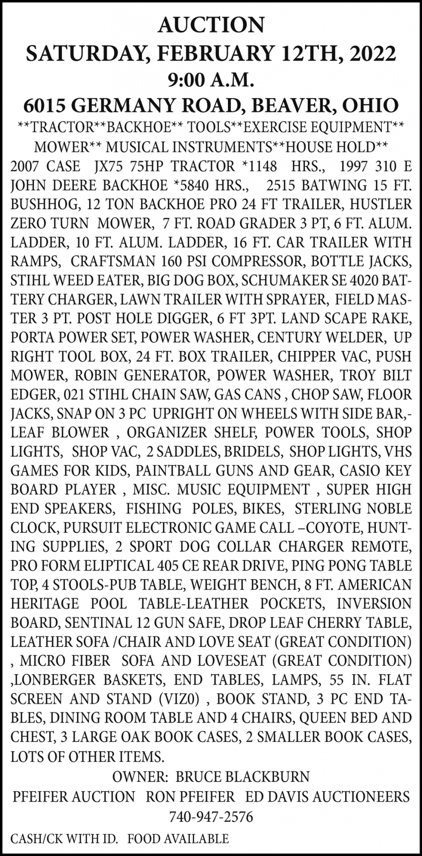 Auction, Pfeifer Auction, Piketon, OH